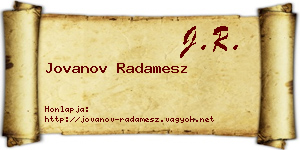 Jovanov Radamesz névjegykártya